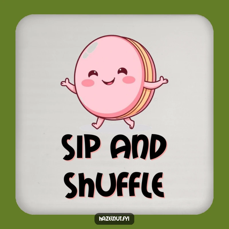 Funny Macaron Shuffle Coaster: Cheerful French Drink Protector, A Tiny Funny Gift