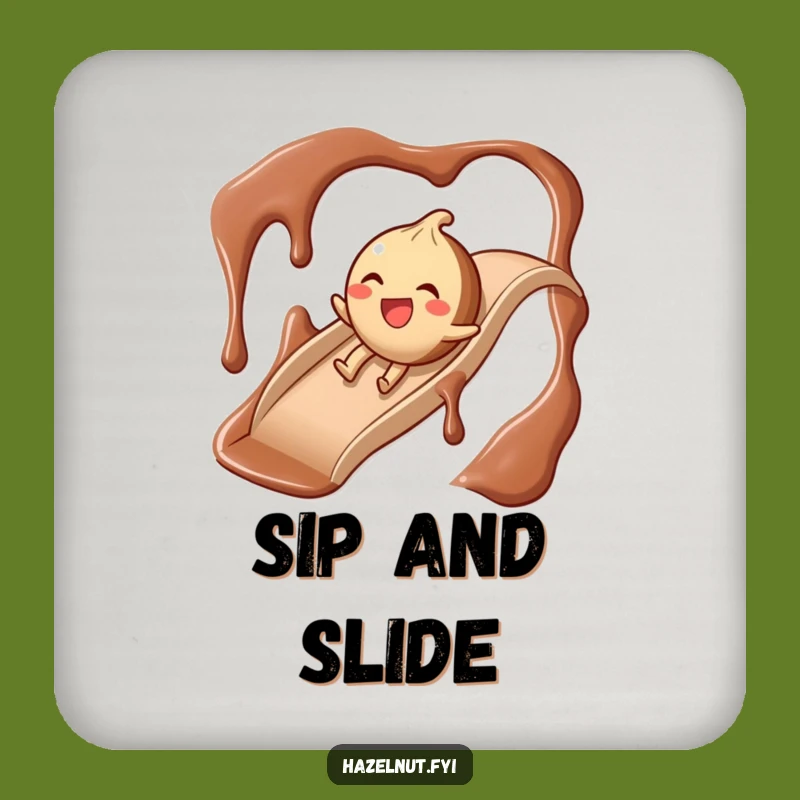 Funny Chocolate Slide Hazelnut Coasters: Protect Tables with Sweet Giggling Charm