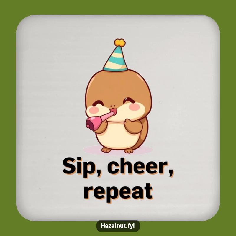 Funny Party Hazelnut Drink Coaster: Add Festivity to Your Table