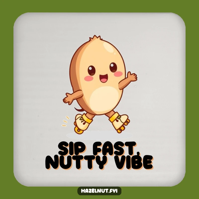 Funny Hazelnut Roller Skates Coaster Set - Zippy Table Protection Gift