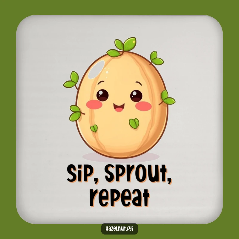 Funny Hazelnut Sprouting Drink Coaster - Protect Surfaces with Charm Gift