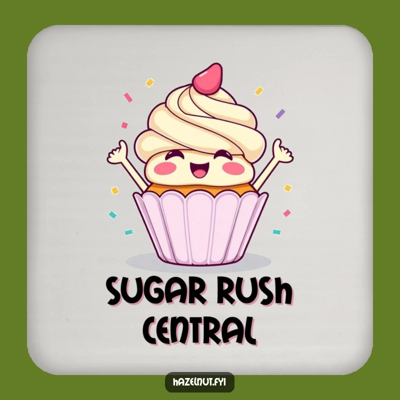 Funny Cupcake Confetti Coaster - Festive Drink Protector for Tables