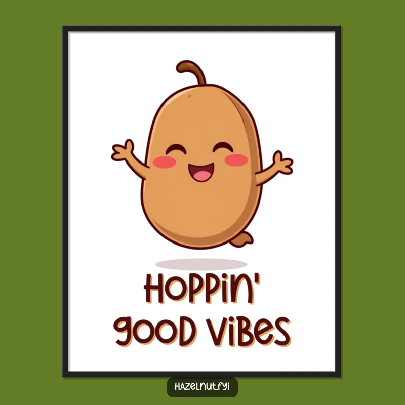 Funny Coffee Bean Hop Poster: Cheerful Bean Wall Art, A Motivational Funny Gift