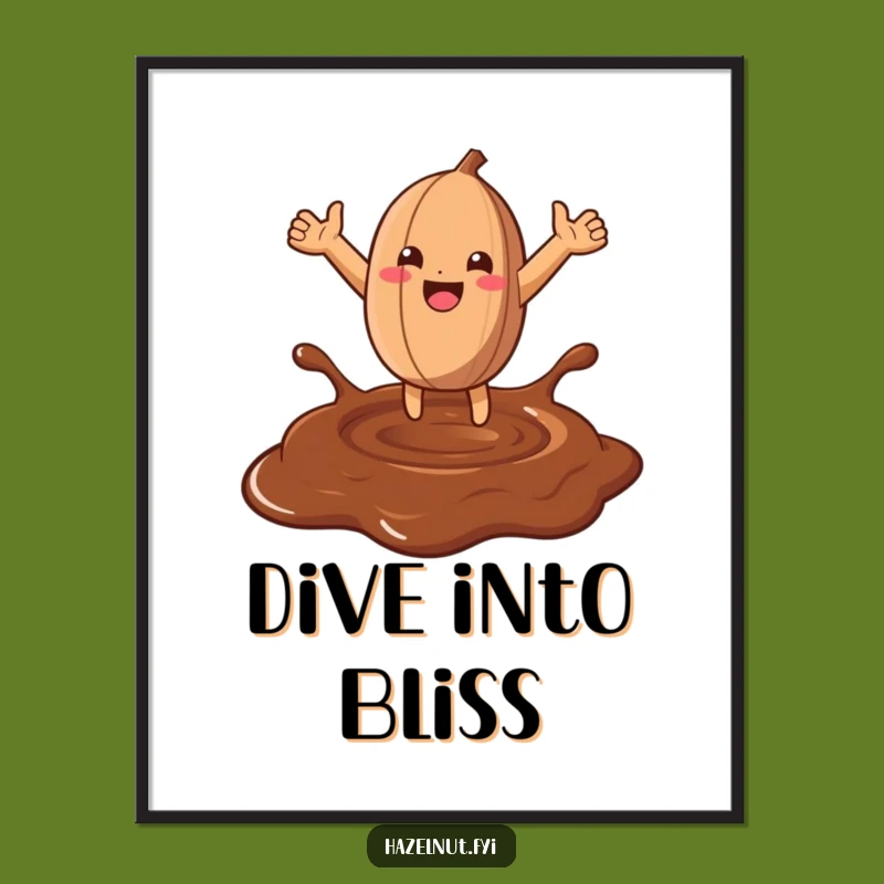 Funny Hazelnut Chocolate Leap Poster: Delicious Art for Your Walls