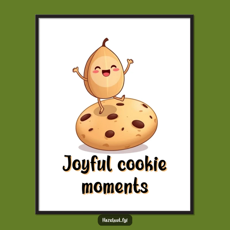 Funny Hazelnut Dance Poster: Decorate with Joyful Cookie Dancing Art