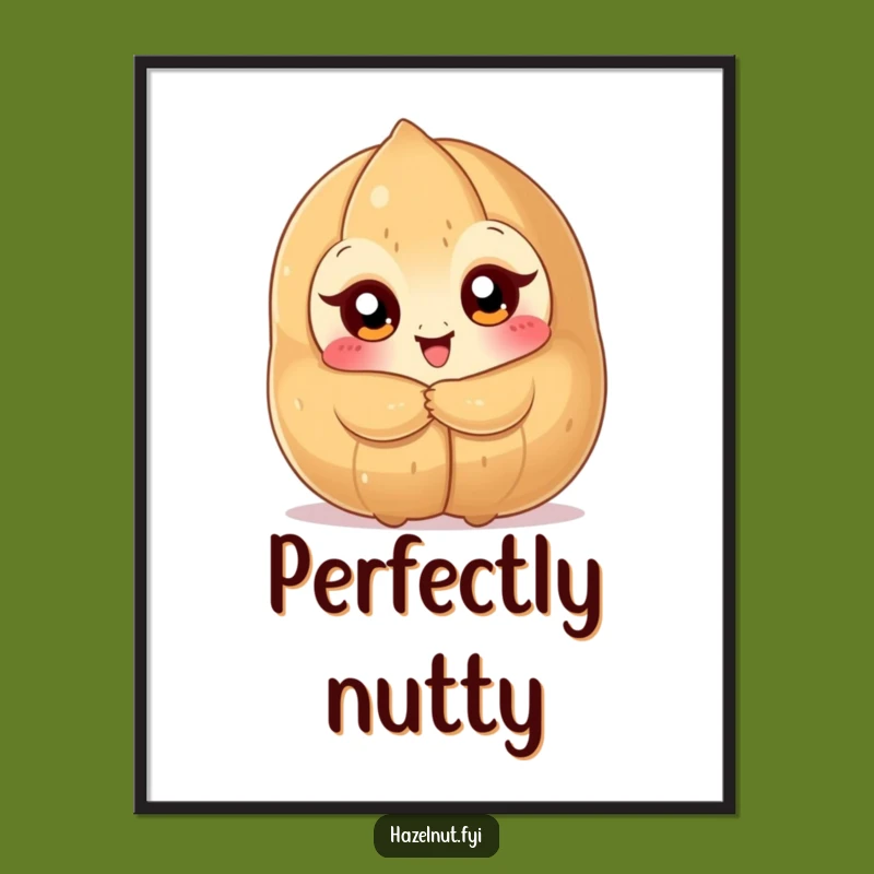 Funny Hazelnut Hug Poster: Nutty Character Delightful Embrace Funny Gift Art