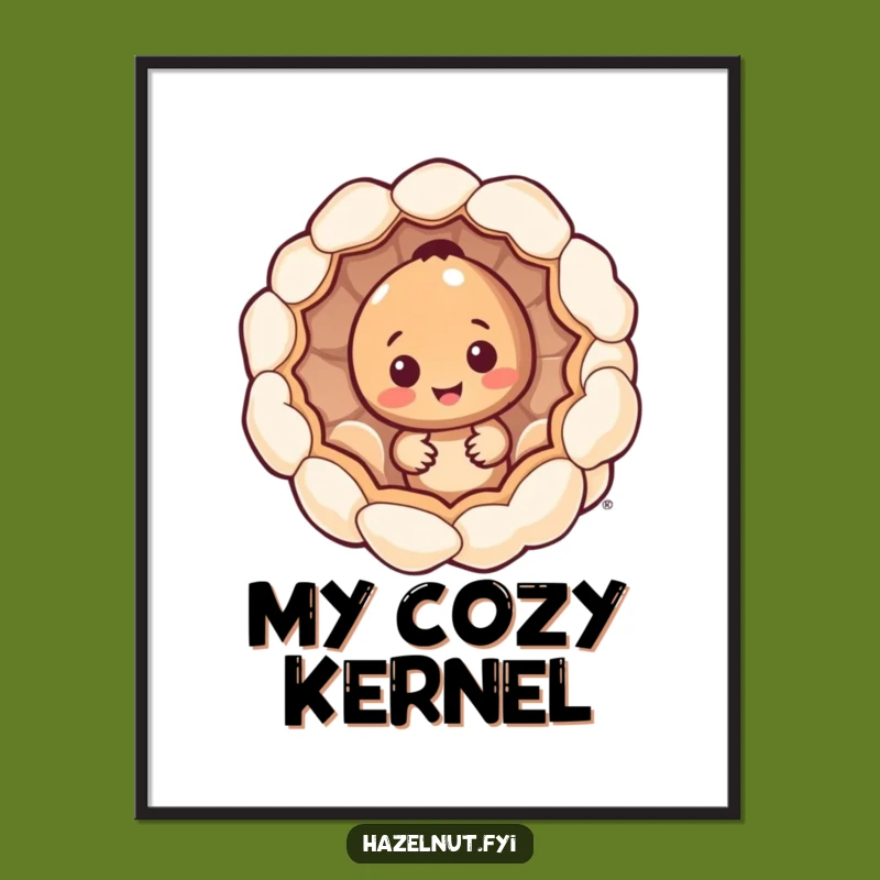 Funny Hazelnut Popcorn Poster: Charming Art for Snack Lovers