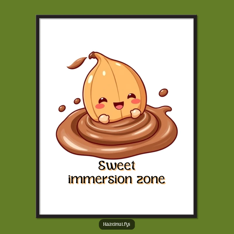Funny Hazelnut Poster: Chocolate Dive Art - Joyful Wall Decor Funny Gift