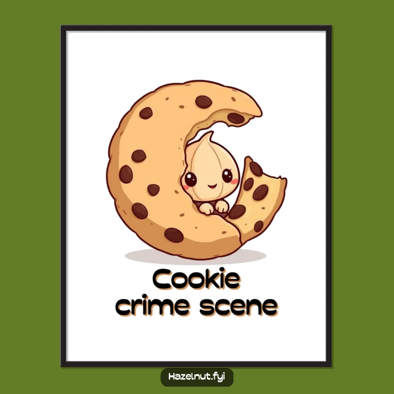 Funny Hazelnut Poster: Sneaky Nut & Cookie Art - Quirky Wall Decor Funny Gift