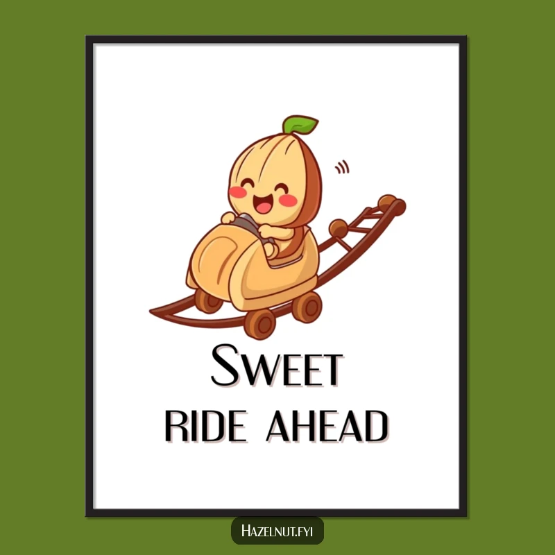 Funny Hazelnut Roller Coaster Poster: Bring Whimsical Chocolate Art Home!