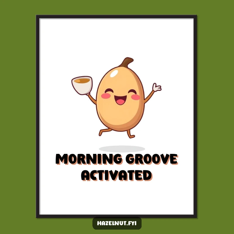 Funny Jiggling Hazelnut Poster: Hilarious Wall Art for Coffee Lovers