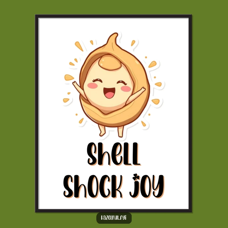 Funny Hazelnut Burst Poster: Vibrant Character Art for Cheerful Spaces