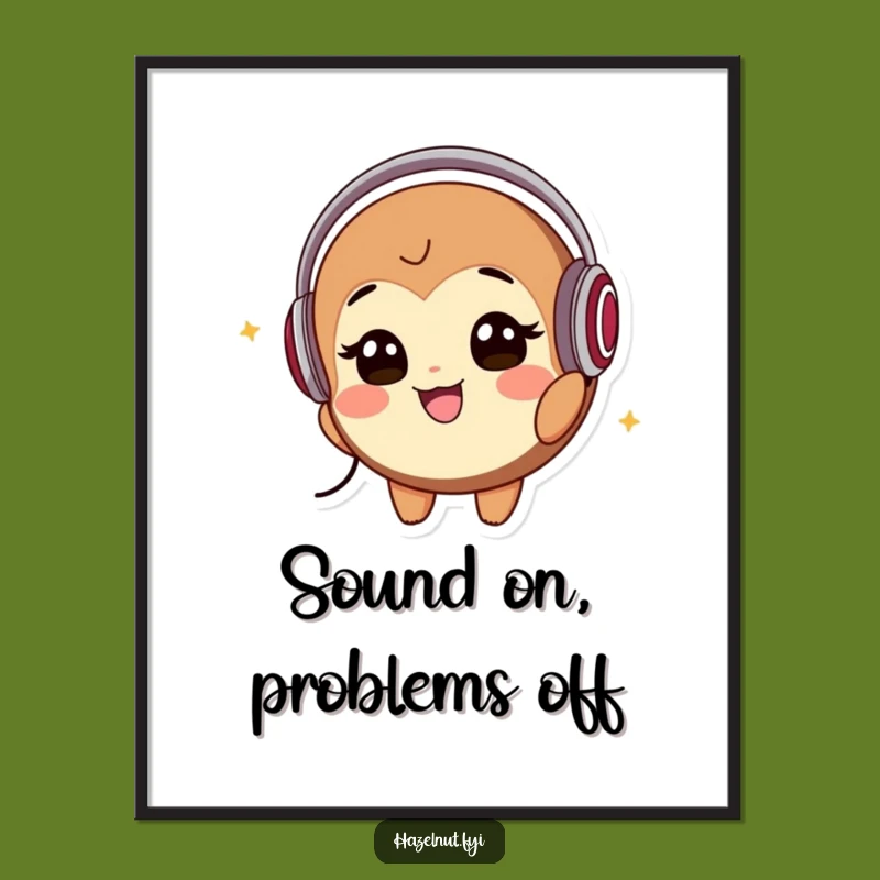 Funny Hazelnut Music Poster: Groovy Wall Art for Music Lovers