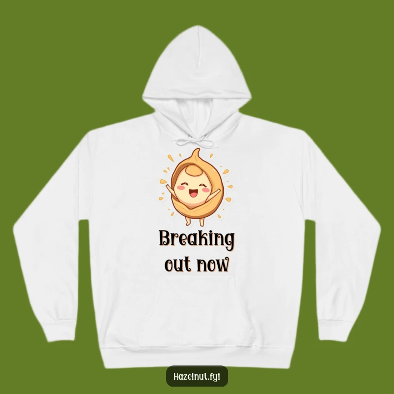 Funny Hazelnut Burst Hoodie: Cozy Character Apparel for Energetic Vibes