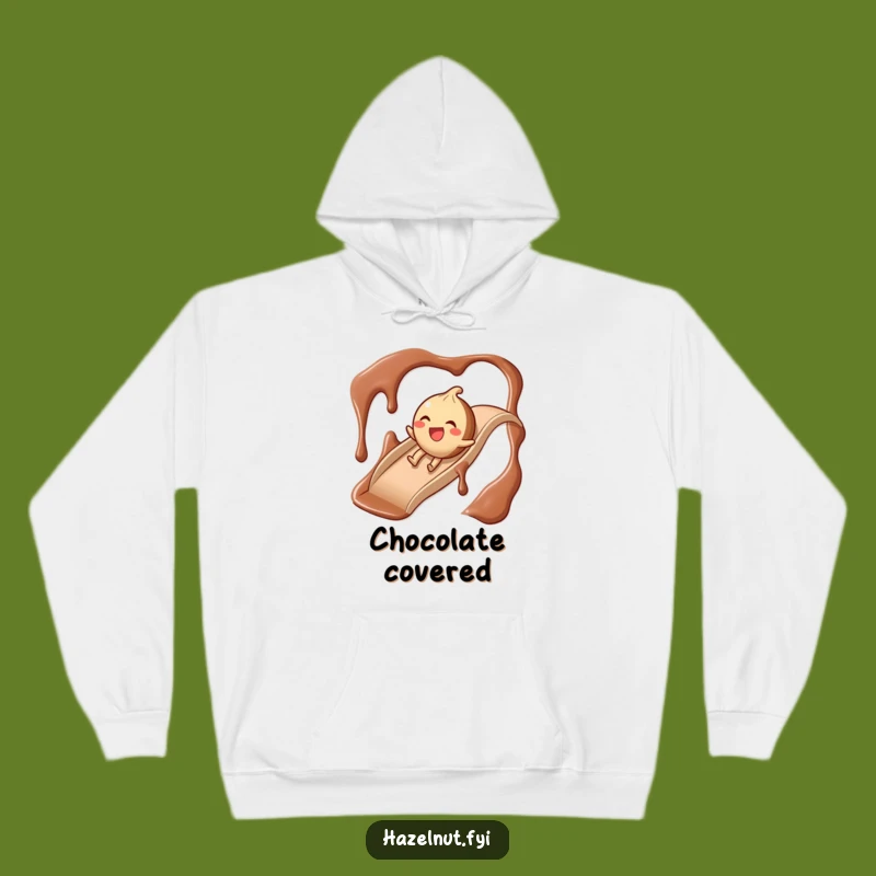 Funny Chocolate Slide Hazelnut Hoodie: Stay Cozy with This Sweet Giggling Design