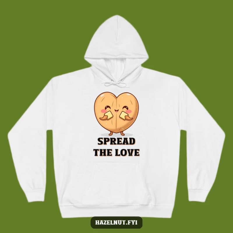 Funny Hazelnut Butter Heart Hoodie: Cozy Character Apparel for Warm Hugs