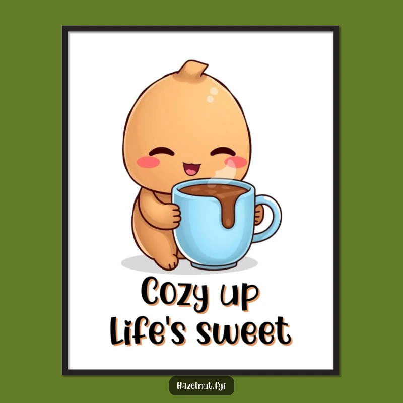 Cozy Free Printable Wall Art: Winking Hazelnut's Hot Chocolate Moment