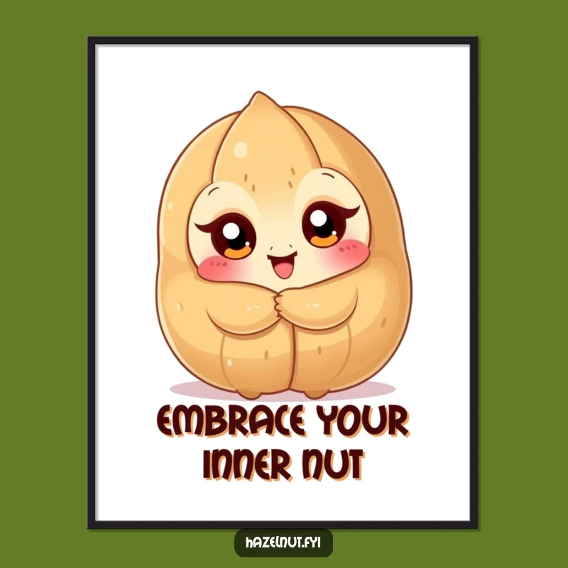 Free Printable Funny Wall Art: Nutty Character's Giant Hazelnut Hug