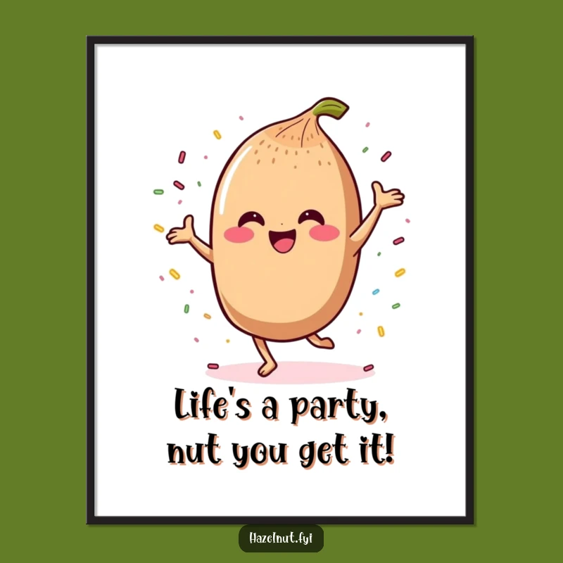 Free Printable Wall Art: Dancing Hazelnut with Sprinkles - Joyful Decor Download!