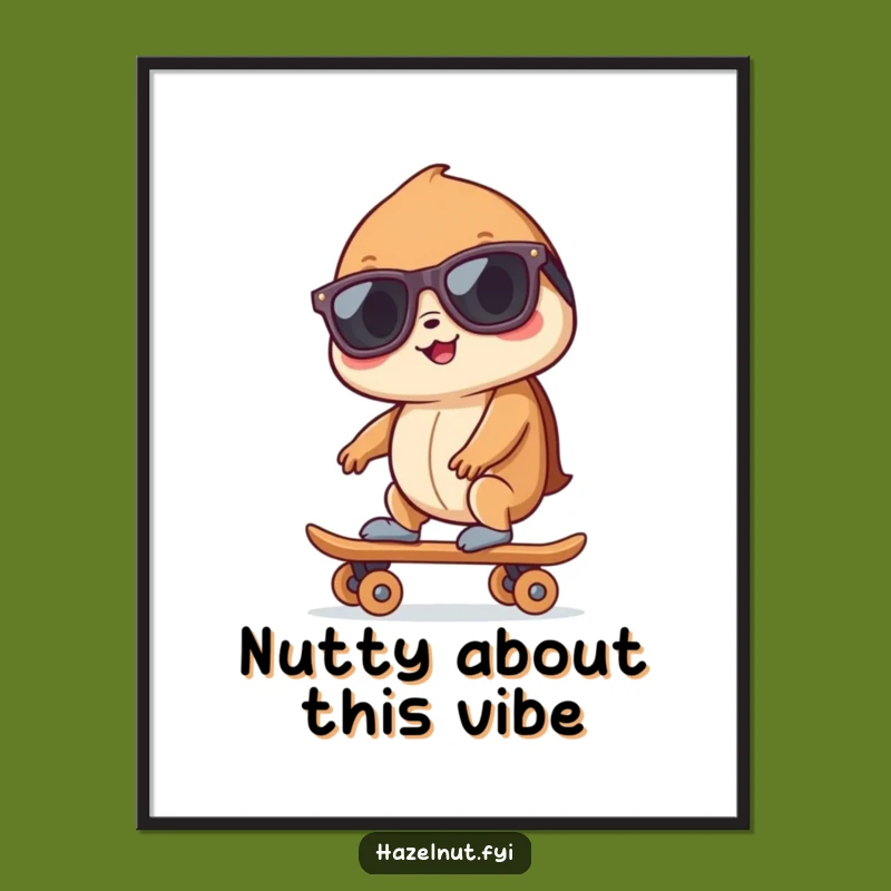 Free Printable Wall Art: Funny Skater Hazelnut Rad Dude Decor, DIY Downloadable Poster!