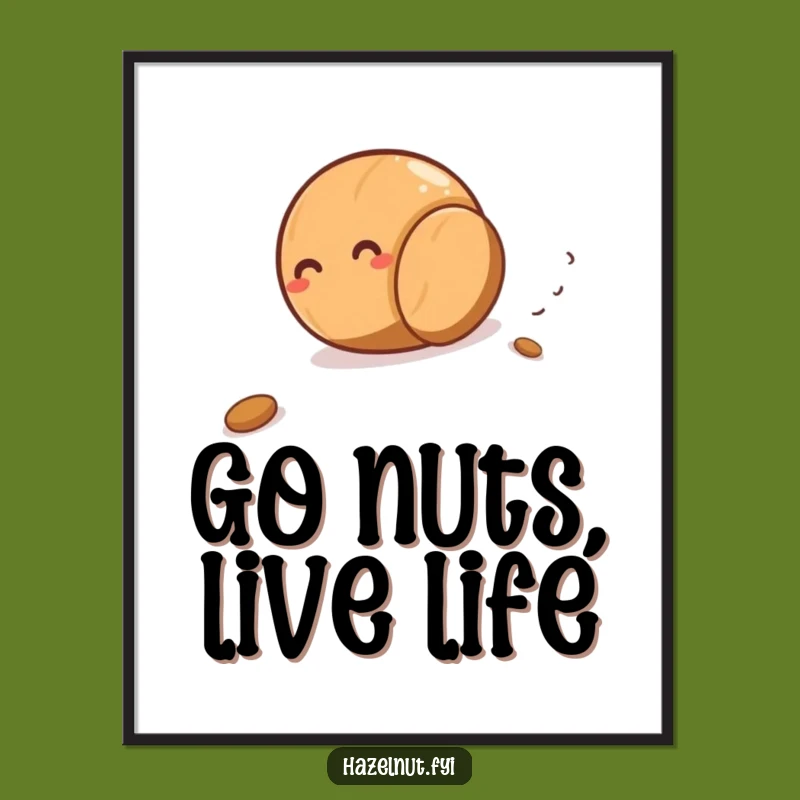 Free Printable Wall Art: Giggling Hazelnut Rolls - Funny Downloadable Decor