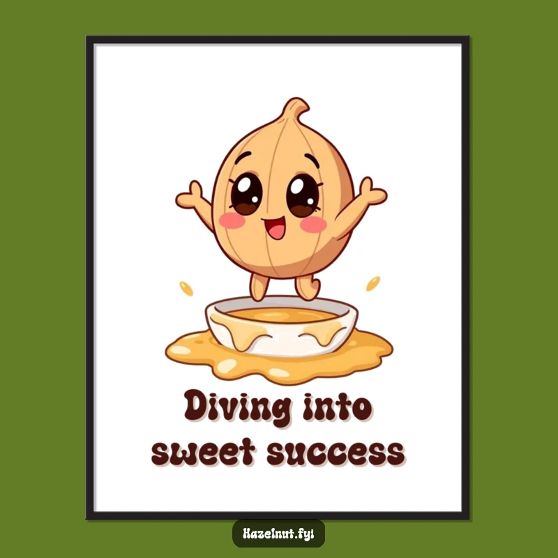 Free Printable Wall Art: Hazelnut Caramel Dive - Downloadable Quirky Decor