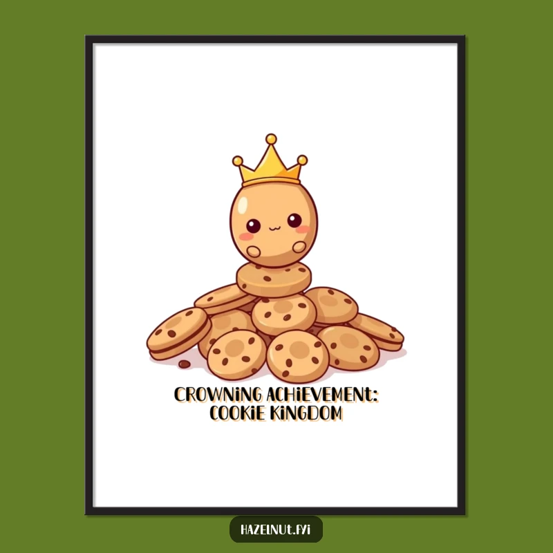 Free Printable Wall Art: Humorous Royal Hazelnut Cookie King Nutty Downloadable Art