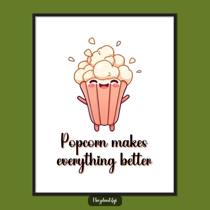 Funny Free Printable Wall Art: Bursting Popcorn Kernel Humorous Decor