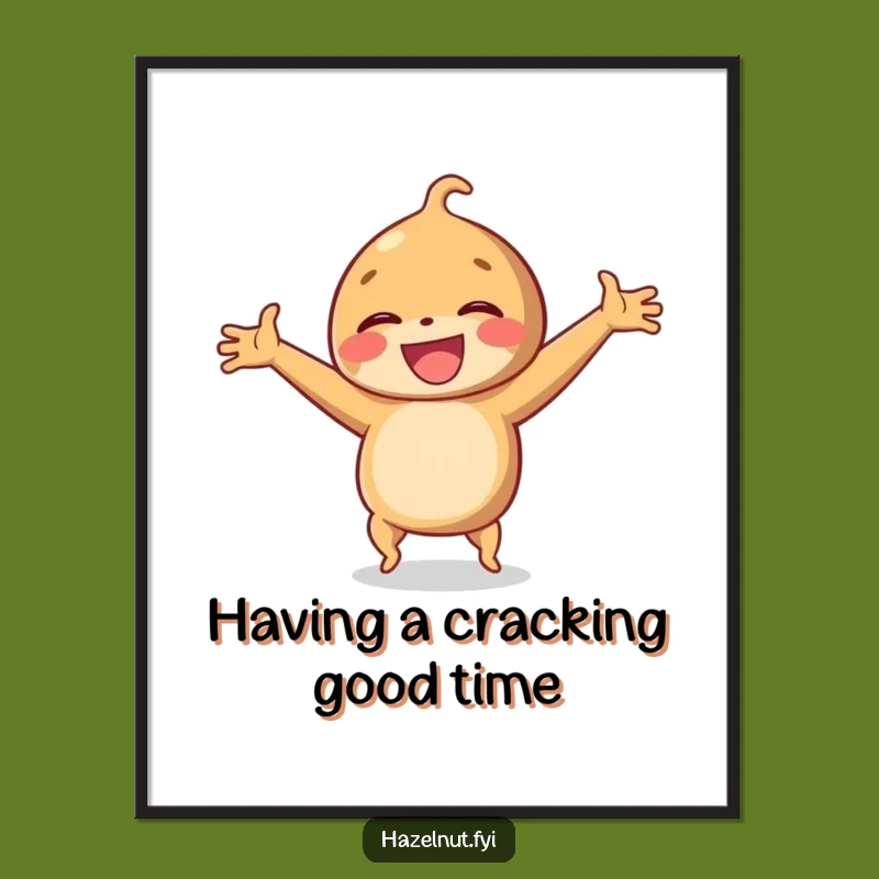 Funny Free Printable Wall Art: Laughing Hazelnut Cartwheeling, Quirky Downloadable Decor for Fun