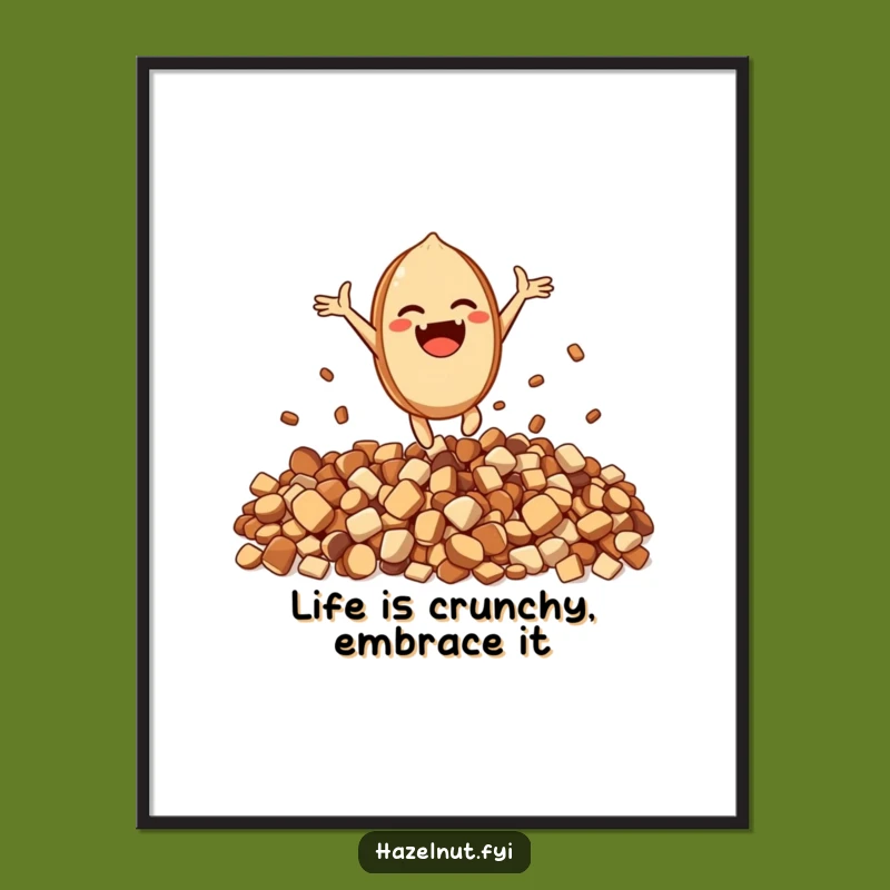 Funny Free Printable Wall Art: Leaping Hazelnut - Energetic Downloadable Decor