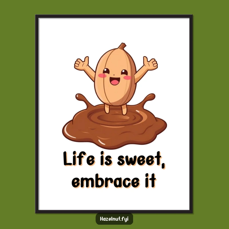 Free Printable Wall Art: Hazelnut Chocolate Dive - Whimsical Downloadable Decor