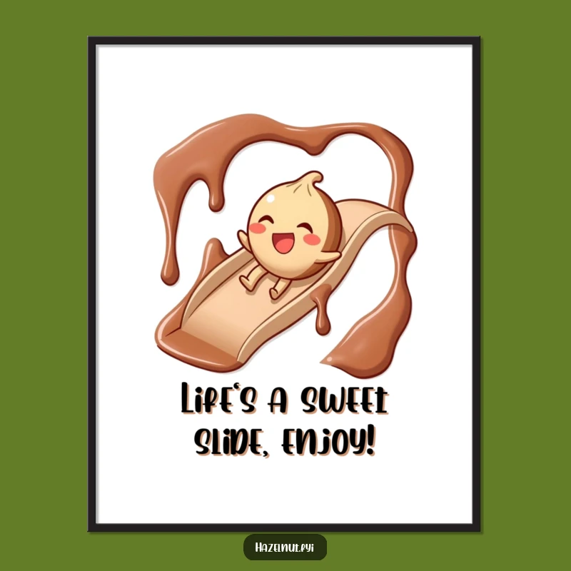 Funny Free Printable Wall Art: Chocolate Slide Hazelnut, Hilarious Downloadable Art
