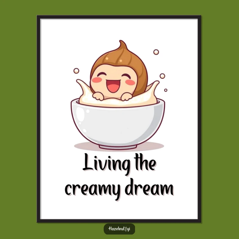 Free Printable Funny Creamy Hazelnut Wall Art - Playful Splash Downloadable Decor