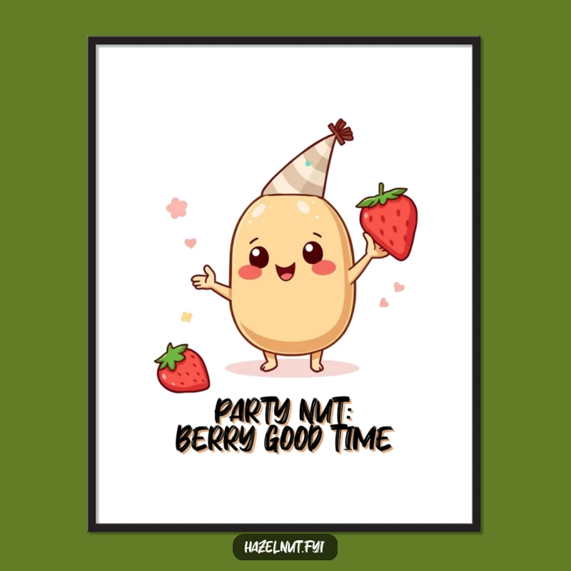 Free Printable Wall Art: Dancing Hazelnut Funny Downloadable Art for Parties