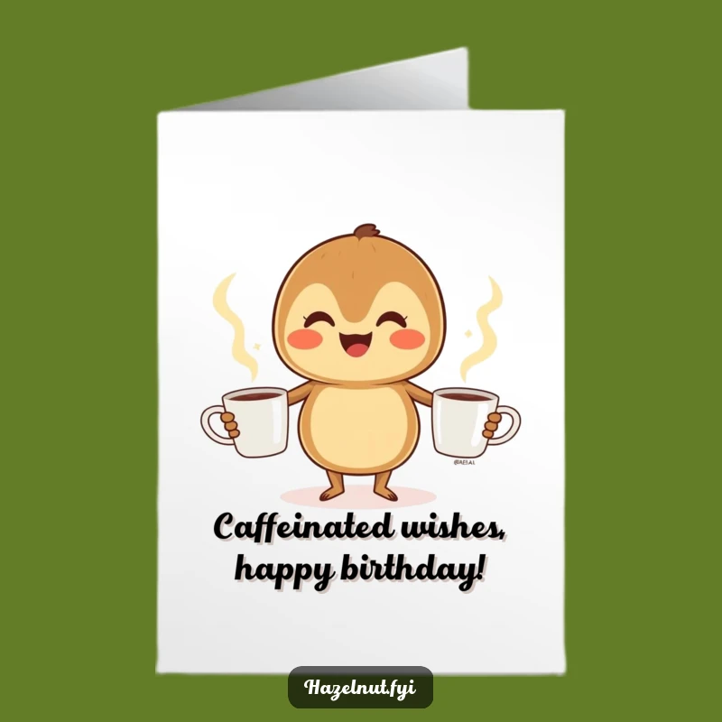 Free Printable Birthday Card: Glee Hazelnut Juggling Coffee, Funny Downloadable Gift