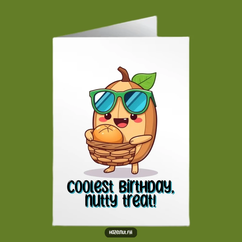 Free Printable Birthday Card: Cool Hazelnut Shades Nutty Treat Humorous Downloadable Gift