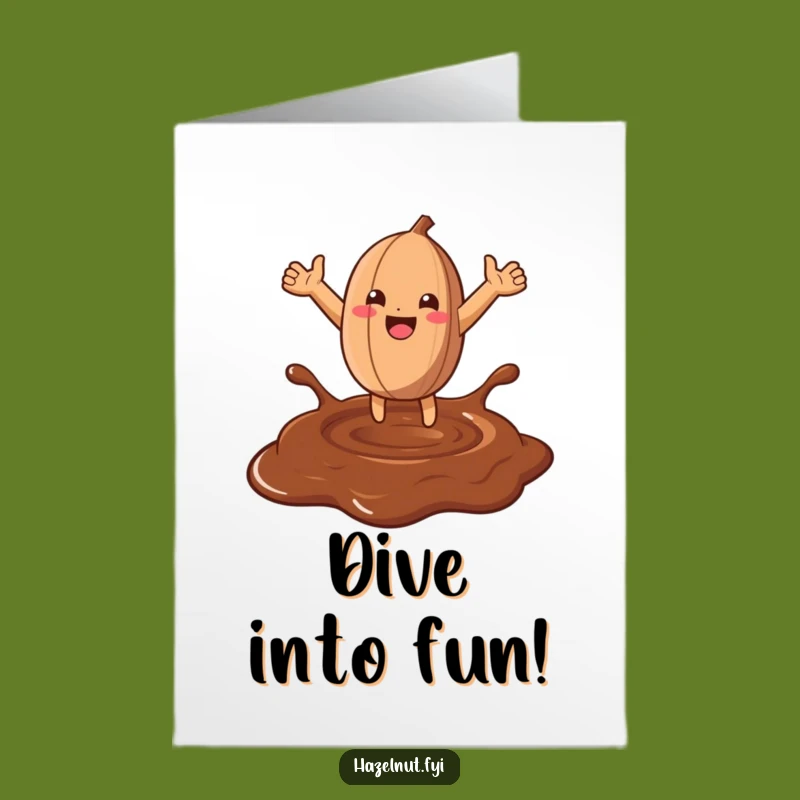 Free Printable Birthday Card: Hazelnut Dives into Chocolate - Sweet Downloadable Gift