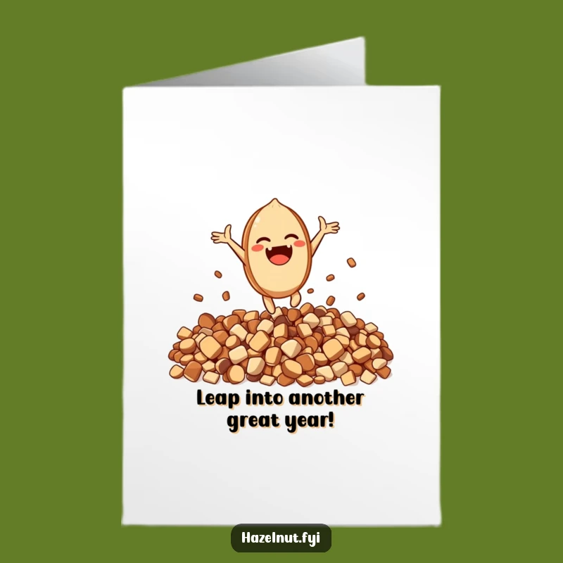 Free Printable Birthday Card: Leaping Hazelnut - Funny Downloadable Joyful Gift