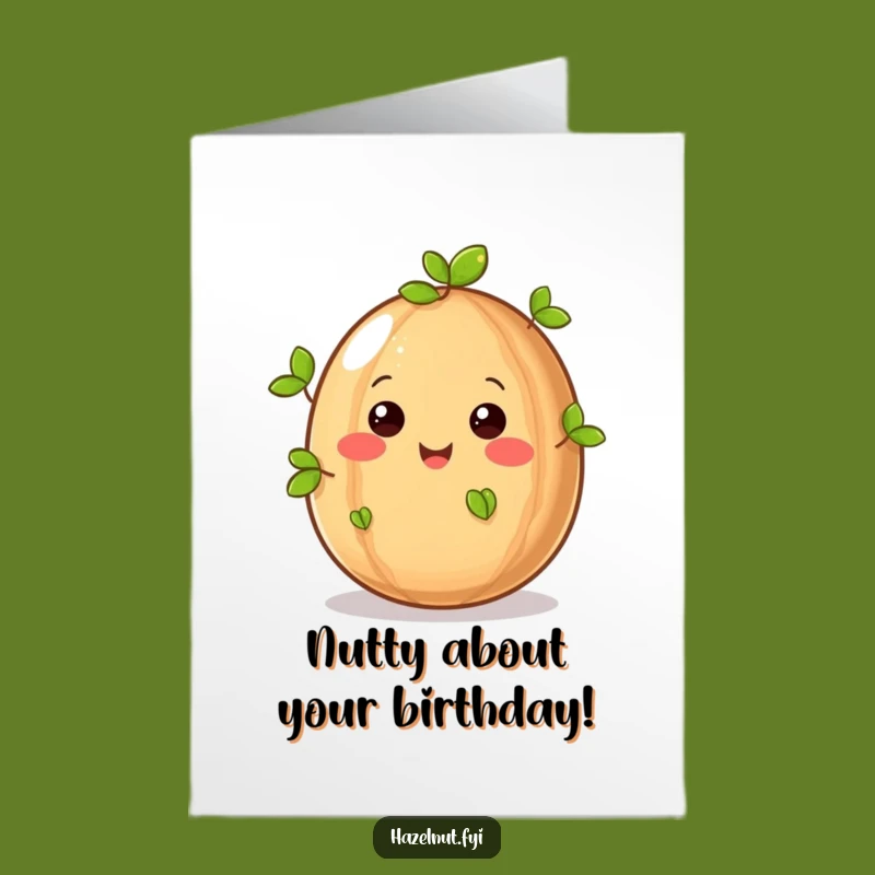 Free Printable Birthday Card: Joyful Hazelnut Sprouting Fun - Funny Downloadable Gift