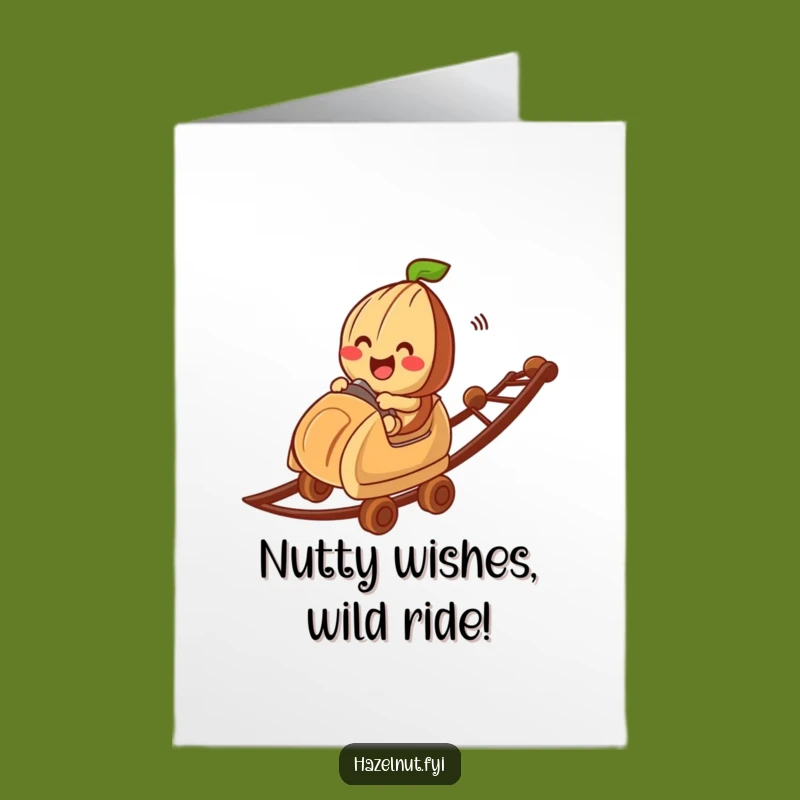 Free Printable Birthday Card: Funny Hazelnut Roller Coaster Chocolate Ride - Downloadable Gift