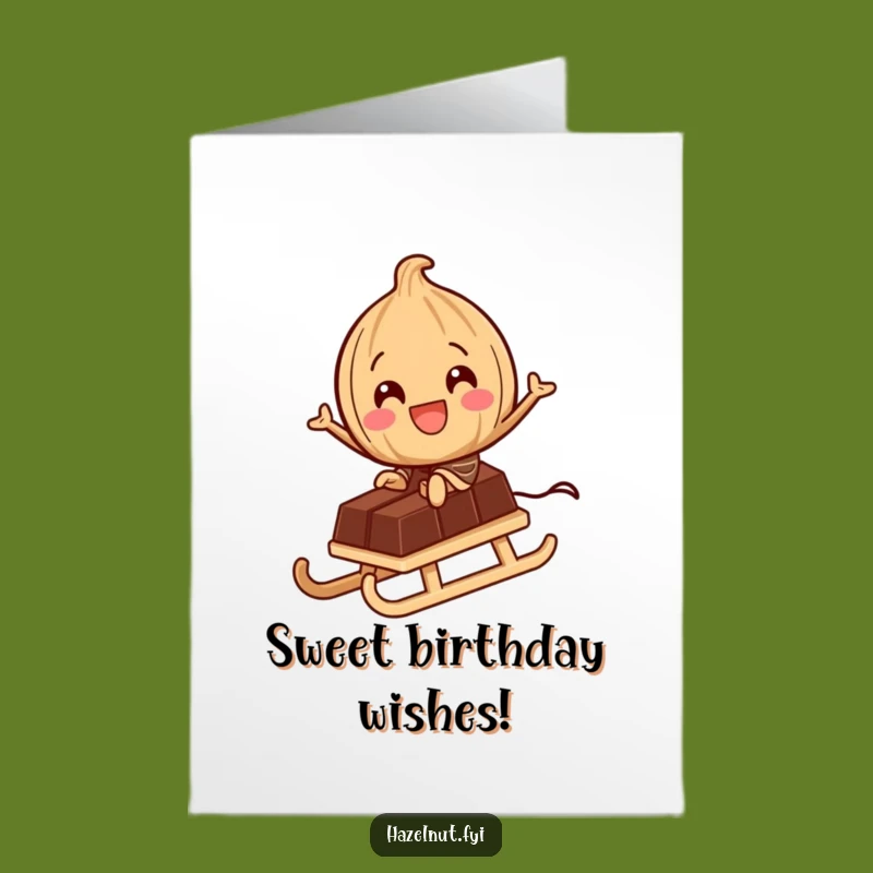 Free Printable Hazelnut Sled Card: Funny Birthday Downloadable, Perfect DIY Gift!