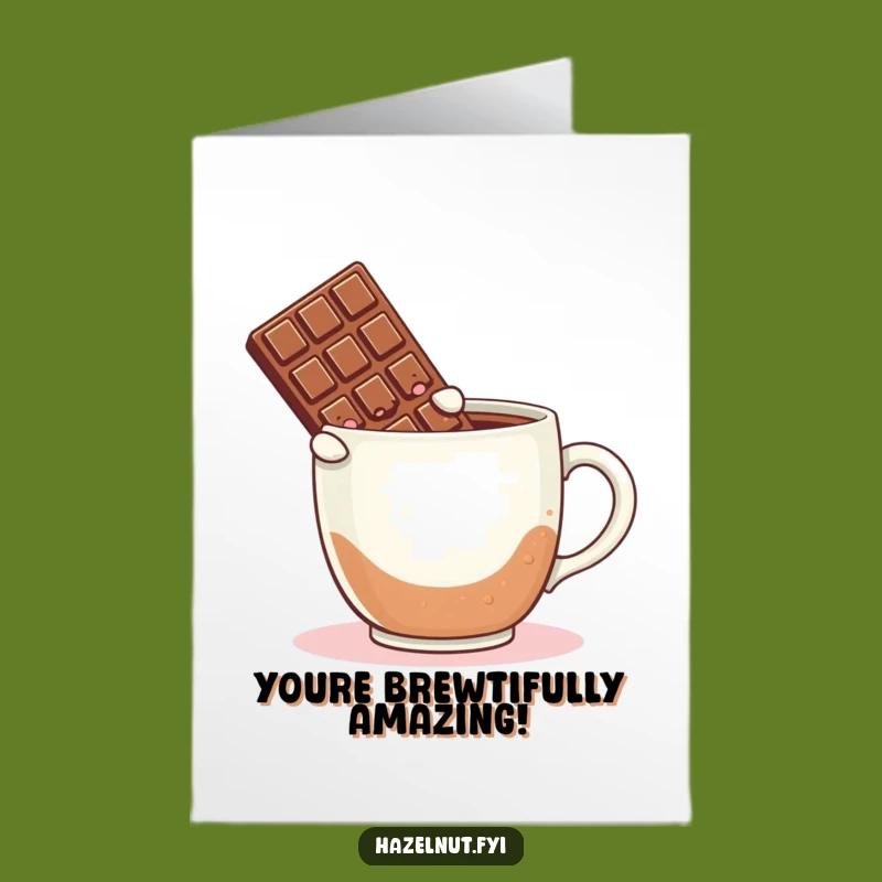 Free Printable Congrats Card: Chocolate Bar Coffee Dive Funny Downloadable Gift
