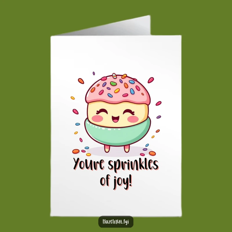 Free Printable Congrats Card: Giggling Macaroon Sprinkle Juggling Funny Gift