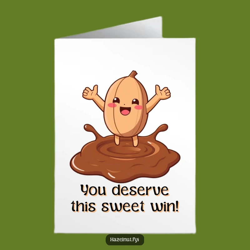 Free Printable Congrats Card: Hazelnut Chocolate Leap - Fun Downloadable Celebration