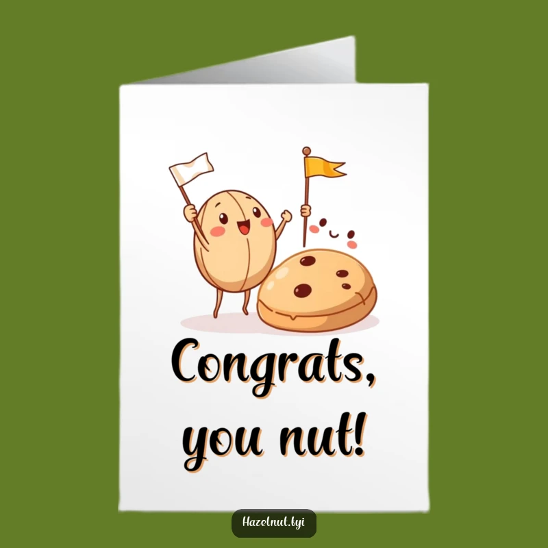 Free Printable Congrats Card: Hazelnut Cookie Victory Dance Downloadable Gift
