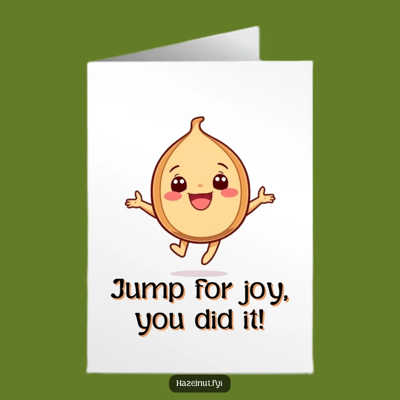 Free Printable Congrats Card: Joyful Hazelnut Leap, Funny Downloadable Gift