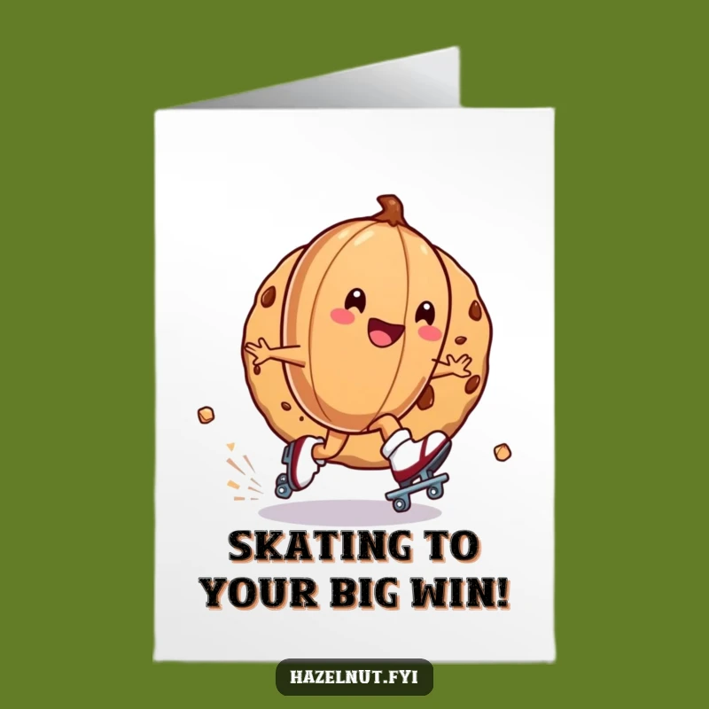 Free Printable Funny Roller Skate Hazelnut Congrats Card - Zippy Success Downloadable