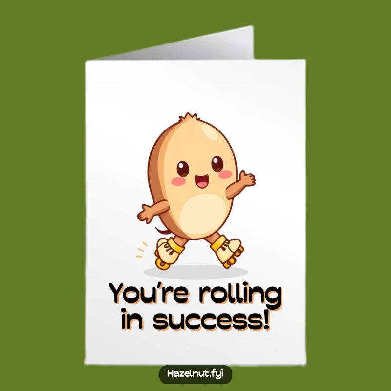 Free Printable Congrats Card: Hazelnut Skates to Success, Downloadable Humor