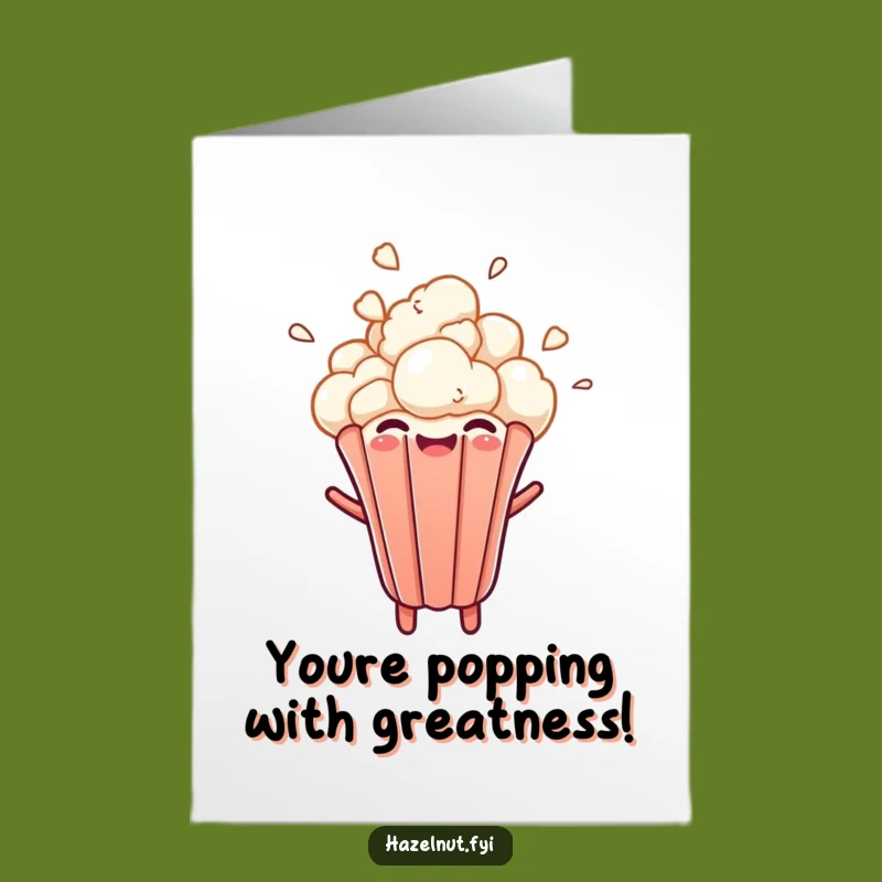 Free Printable Congrats Card: Bursting Popcorn Kernel Funny Downloadable Gift