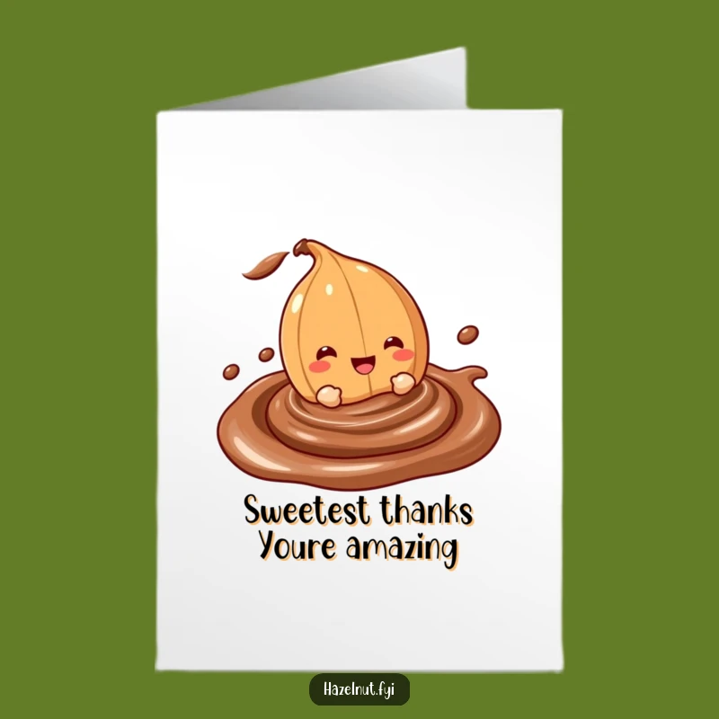 Free Printable Thank You Card: Hazelnut's Chocolate Embrace, Funny Downloadable Appreciation